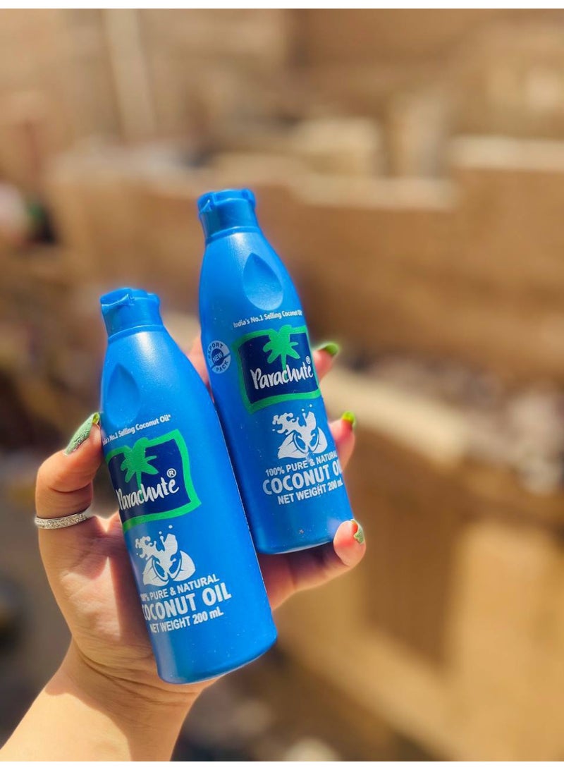 باراشوت زيت براشوت الهندي الأصلي 200 مل – Parachute 100% Pure Coconut Oil  زيت جوز هند نقي للشعر  ترطيب عميق وتطويل وتكثيف  مناسب للأطفال - Image 4